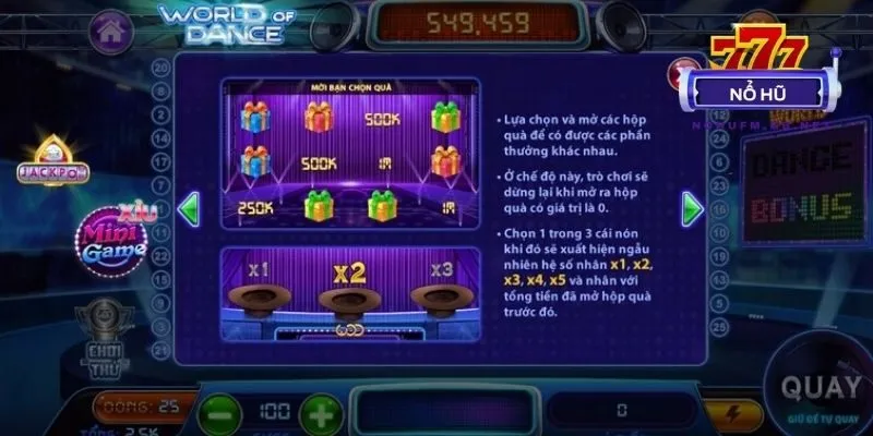 Từng biểu tượng xuất hiện trong Nổ Hũ World Dance